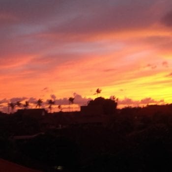 Zonsondergang in Sanur.
