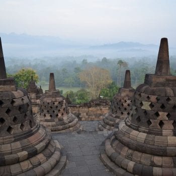 Borobudur bij zonsopgang