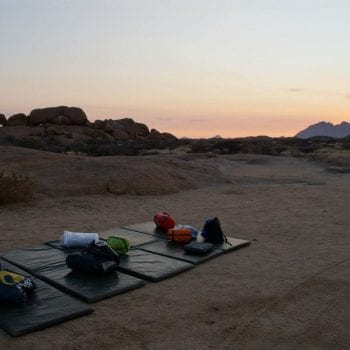 Slapen in de buitenlucht in Spitzkoppe