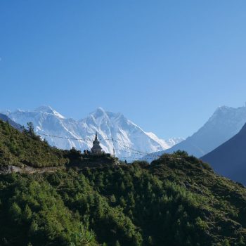 Mt. Everest op de achtergrond