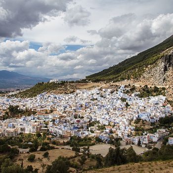 Uitzicht over Chefchaouen bij de Spaanse Moskee