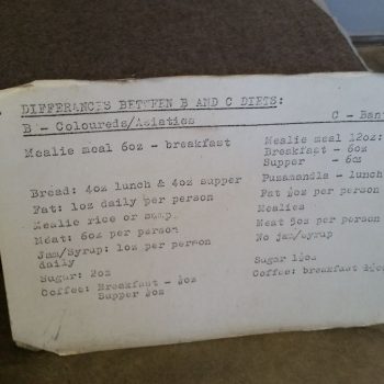 Verschillend menu voor zwarte Zuid-Afrikanen en kleurlingen