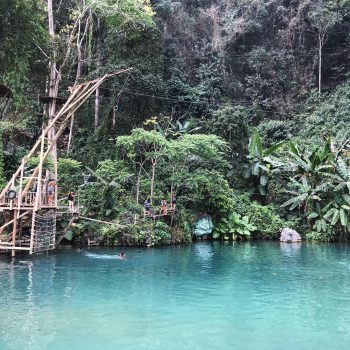 Blue lagoon bij Vang Vieng