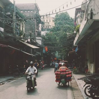 Hanoi streetlife op een rustig moment