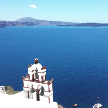 Uitzicht op de Middellandse Zee in Oia - Santorini