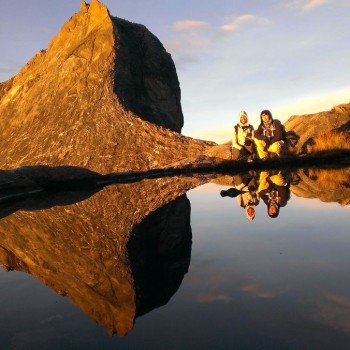 Bovenop de Mount Kinabalu