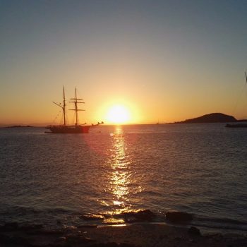 Whitsundays bij zonsondergang