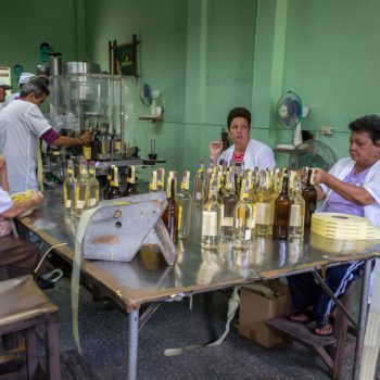 Dames aan het werk in de Guajabita fabriek
