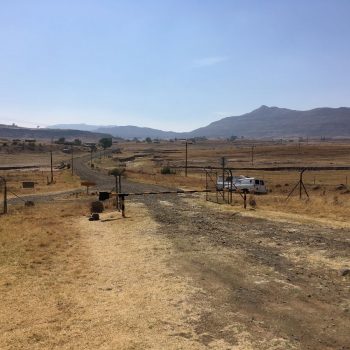 Grensovergang uitzicht op Lesotho zijde