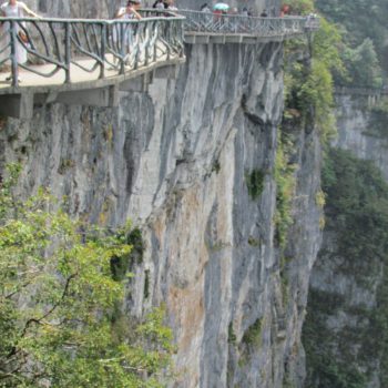Glass cliff paden bij Tianmen Shan