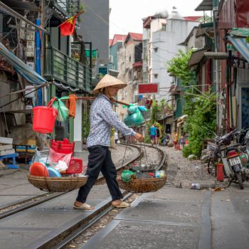 Straatleven in Hanoi