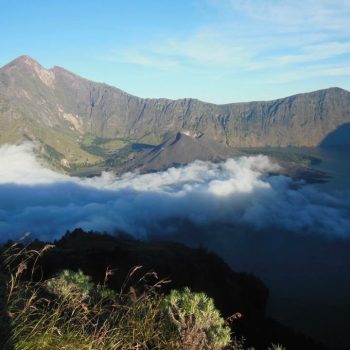 De ‘top’  van dag 1; Rinjani vulkaan
