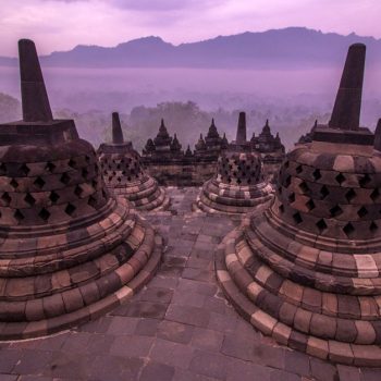 Borobudur tijdens zonsopgang