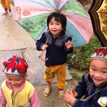Fanatieke scholiertjes in Sapa