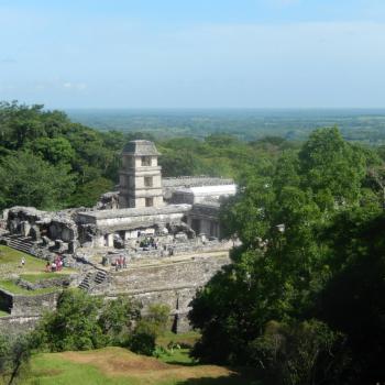 Uizicht over de tempels van Palenque