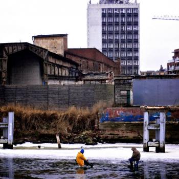 Vissers in Gdansk, hun winter inkomsten