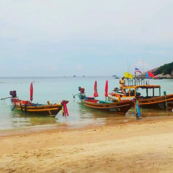Typisch aanzicht van een Thais strand...