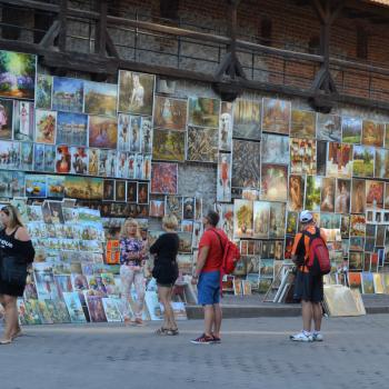 zelfgemaakte kunst wordt in de hele stad verkocht 