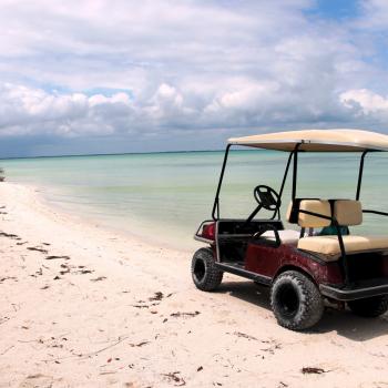 Golfkarretje op Isla Holbox