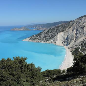 Uitzicht op Myrthos beach