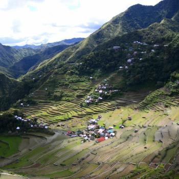Het uitzicht vanaf de rijstterrassen in Batad