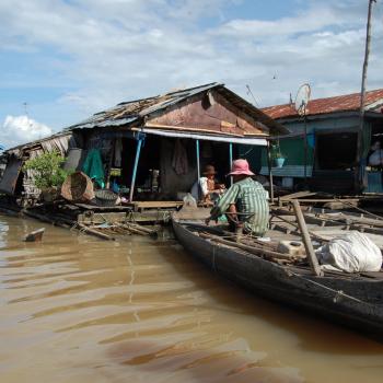 Drijvend dorp vlakbij Kompong Chhnang