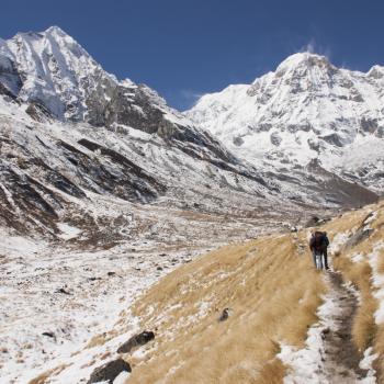 bijna bij het Annapurna Base Camp