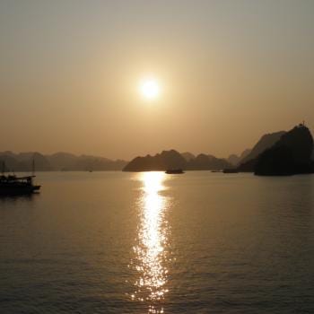 sunset at Ha Long Bay