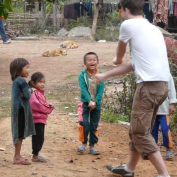 Ik met wat local kids