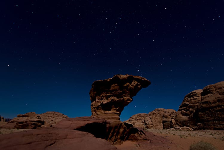 Slapen onder de sterren in Wadi Rum