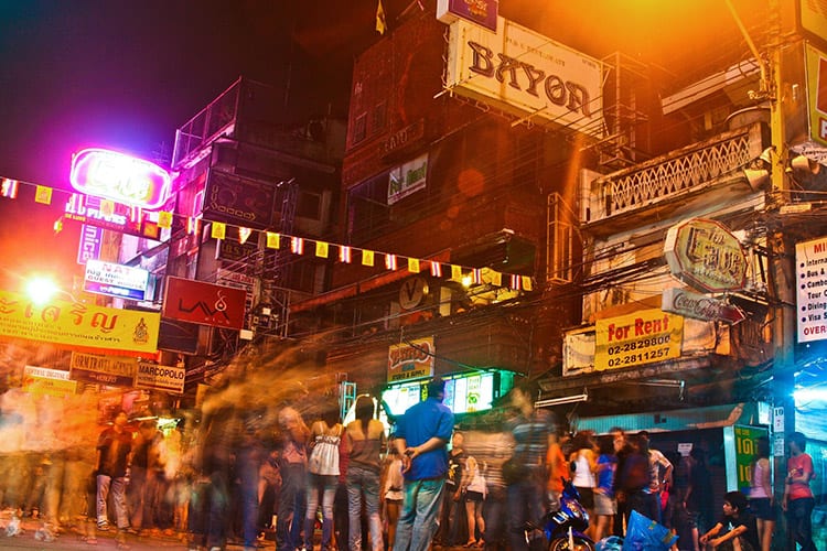 Het nachtleven bij Khao San Road