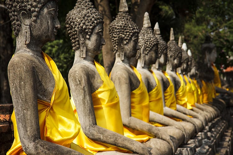 Boeddha beelden in Wat Yai Chai Mongkhol