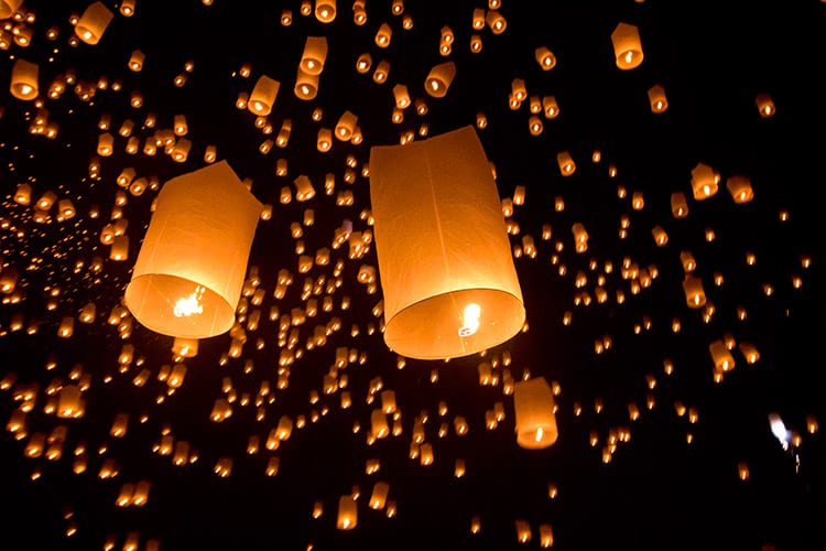 Het Yi Peng festival in Chiang Mai