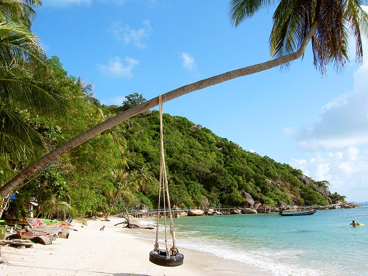 Een van de vele mooie stranden op Koh Phangan
