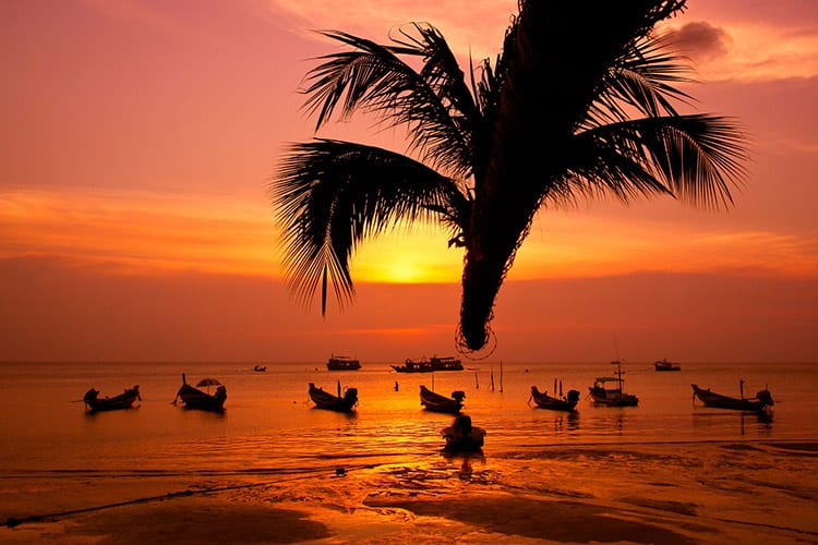 Zonsondergang op Sairee Beach