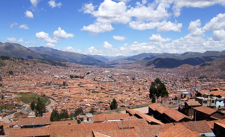 Uitzicht op de stad Cusco