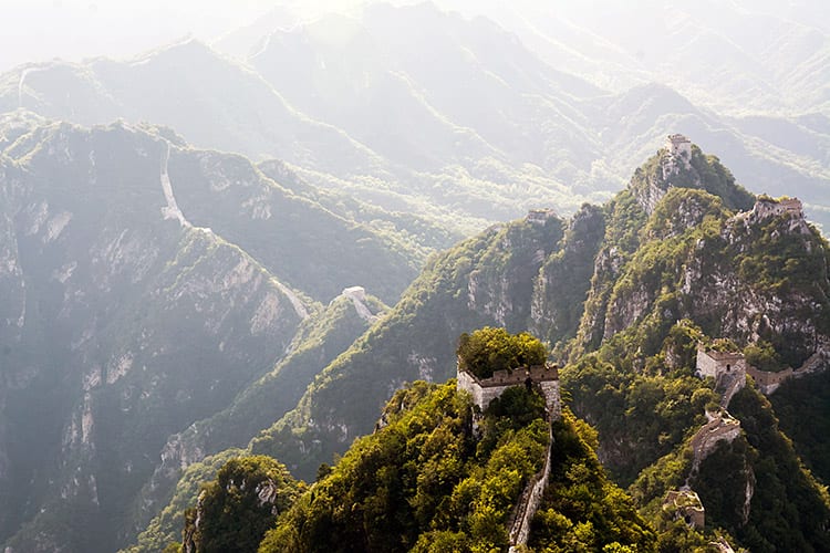 De Chinese Muur bij Jiankou