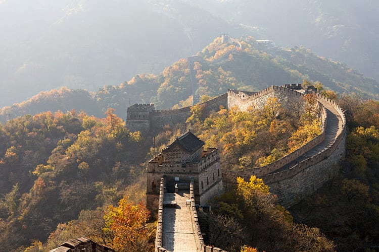 De Chinese Muur bij Mutianyu