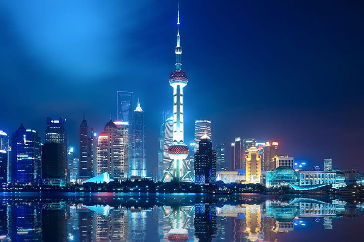 Shanghai vanaf de Bund
