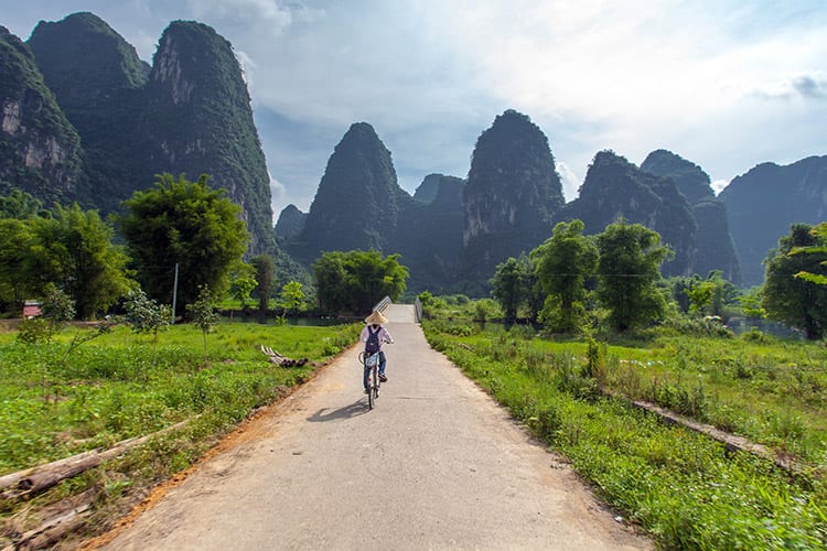 Fietsen bij Yangshuo