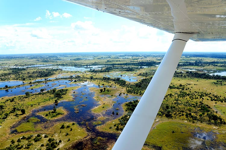 Rondvlucht boven de Okavango Delta