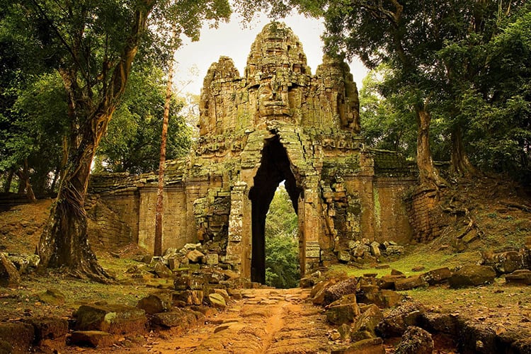 De westpoort naar Angkor Thom