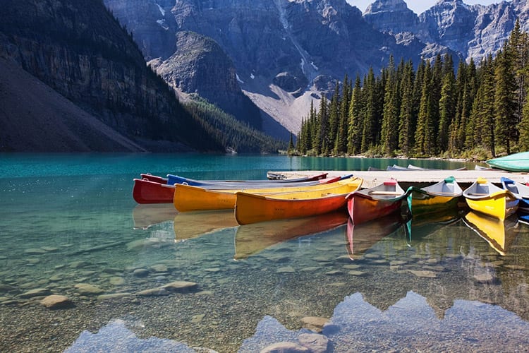 Raften op Moraine Lake
