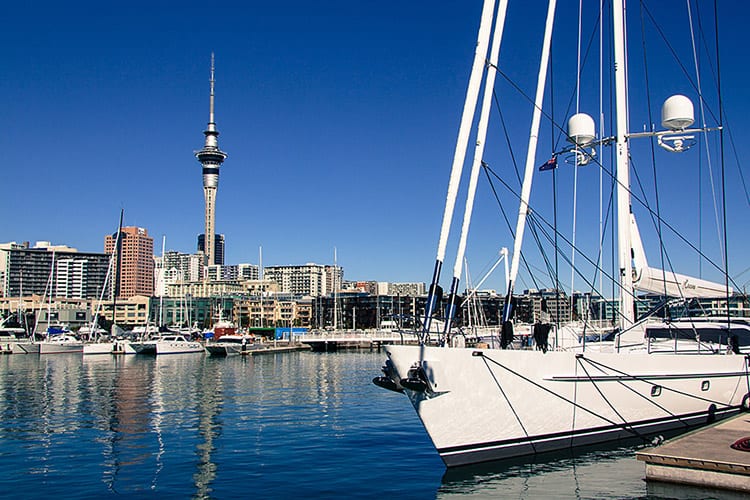 De haven van Auckland