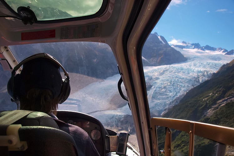 Helikopter vlucht boven de Franz Josef Glacier