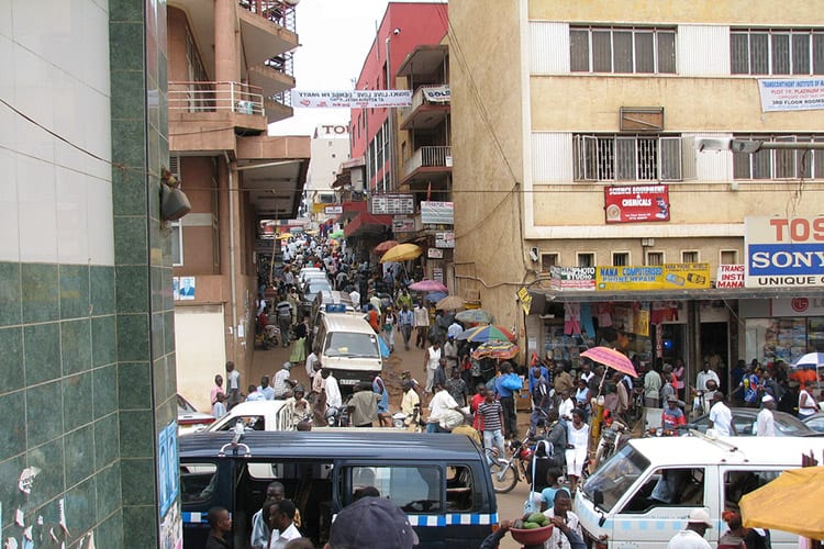 Het oude gedeelte van Kampala