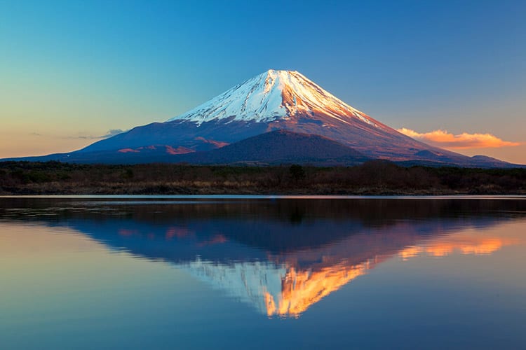 Mount Fuji en Lake Shoji