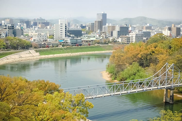Okayama kasteel uitzicht
