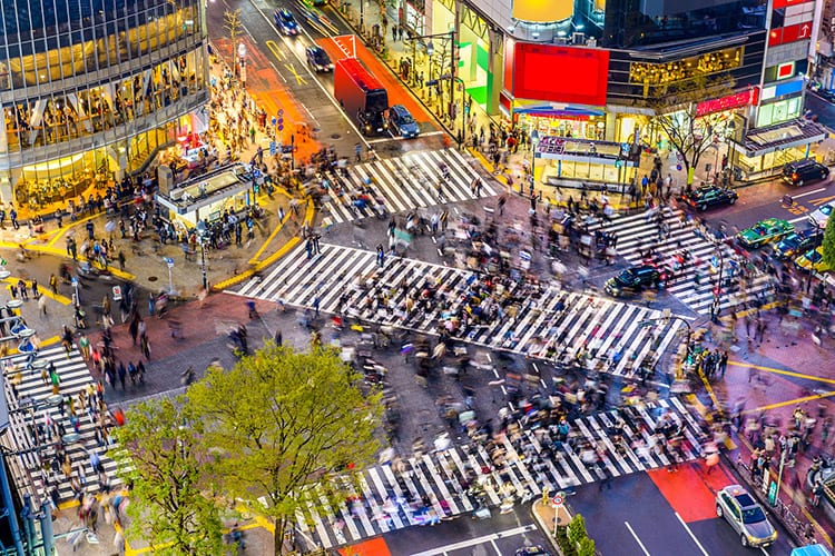 Shibuya kruispunt in Tokyo