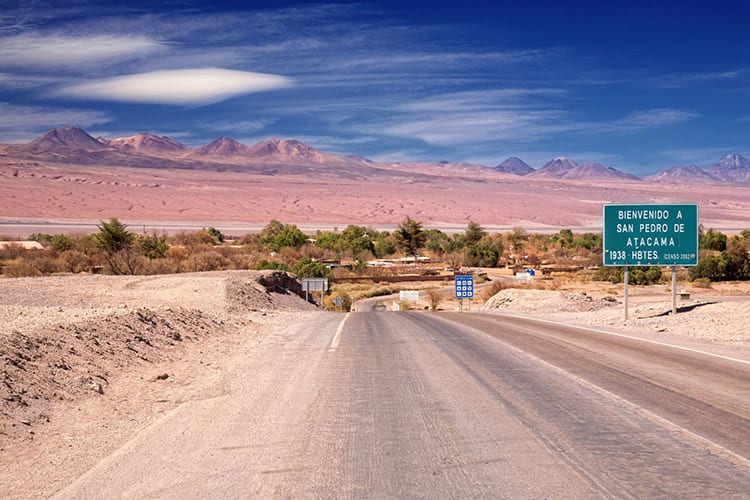 Toegangsweg naar San Pedro de Atacama